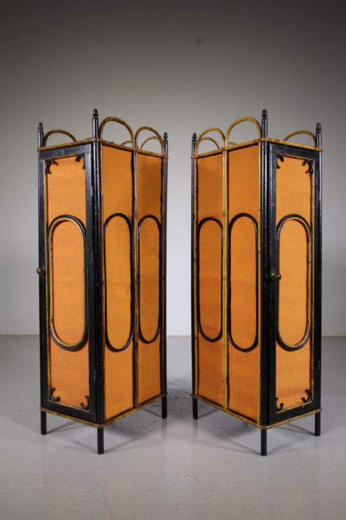 Wonderful Pair of 19th Century Antique Bamboo Cabinets