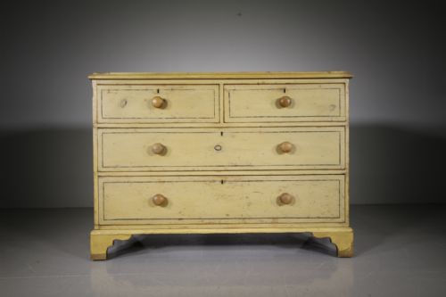 Early 19th Century Original Antique Painted Pine Chest of Drawers