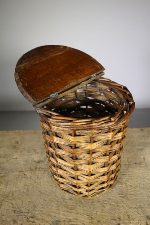 
English 19th Century Antique Woven Willow Basket
