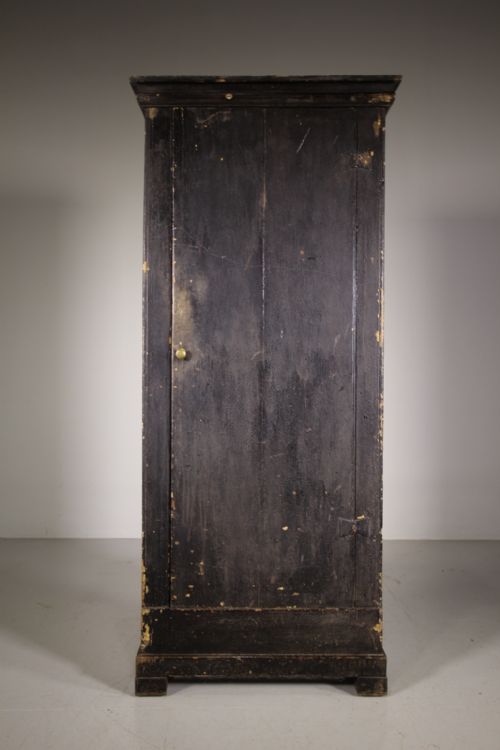 English 18th Century Antique Painted Pine Cupboard