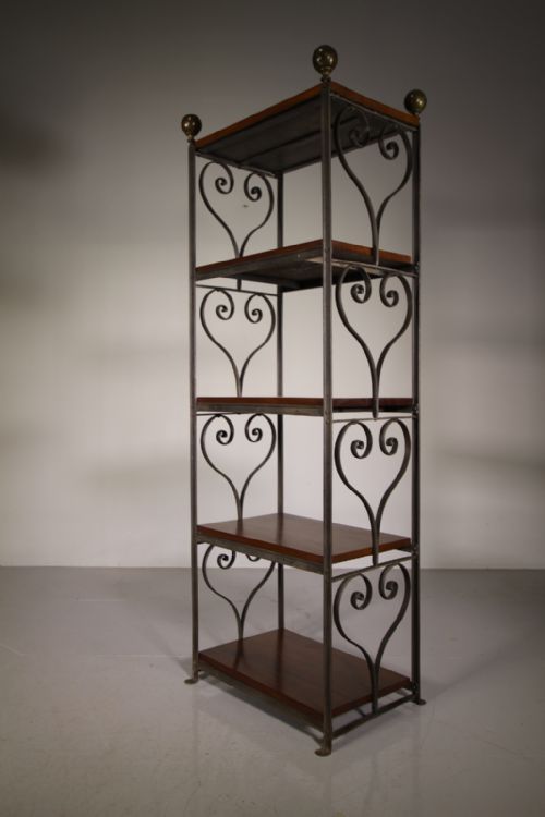 English 19th Century Antique Iron Deed Rack Shelves