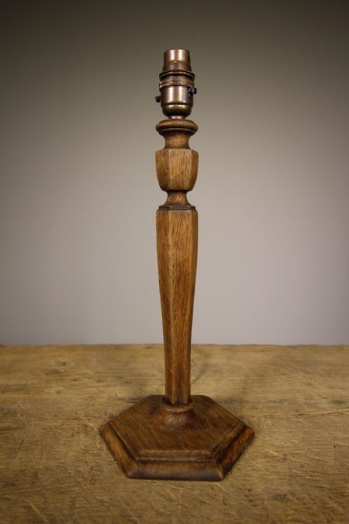 Heals Edwardian Antique Oak Table Lamp – Rewired