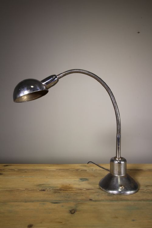 English 1930’S Chrome Plate Desk Lamp -Rewired