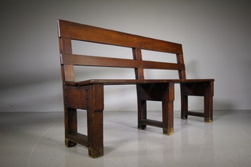 English Edwardian Antique Teak Bench Seat