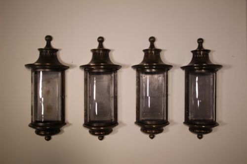 Set of Four Quality 1920’S Pagoda Top Wall Lights