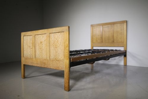 1920’S Heals of London Oak Single Bed & Base -Labelled