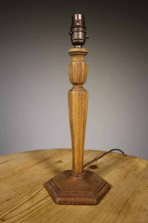 Heals Edwardian Antique Walnut Table Lamp – Rewired