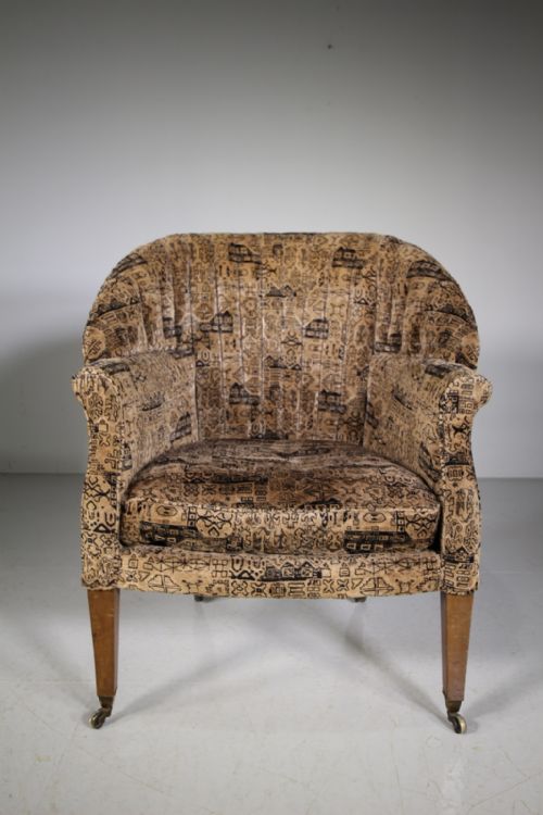 English 19th Century Antique Upholstered Armchair
