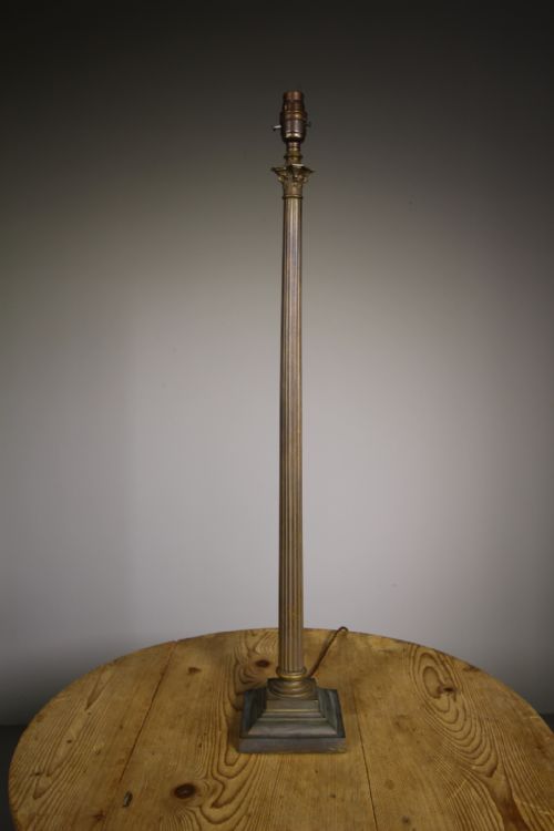 Tall Edwardian Antique Column Table Lamp – Rewired