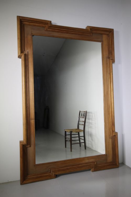 Huge English 19th Century Antique Walnut Mirror