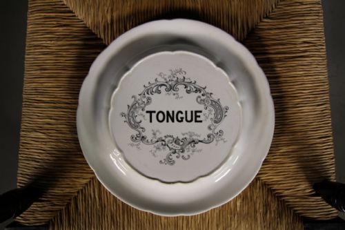 English Edwardian Antique Tongue Meat Serving Dish