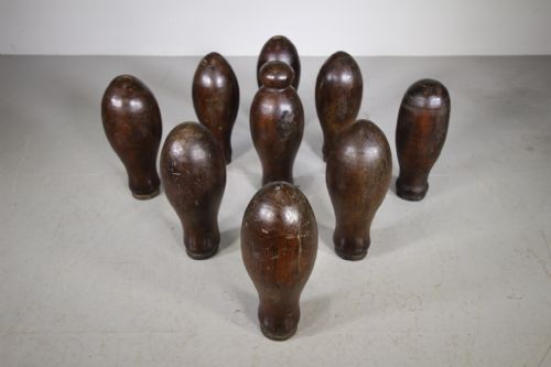Set of Large Antique Yorkshire Dales Fete Day Field Skittles