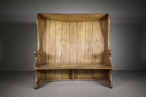 English 18th Century Antique Elm Settle Seat