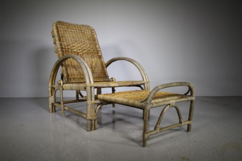 Angraves of Leicester 1930’S Wicker Reclining Garden Armchair
