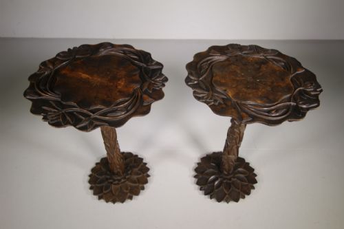 Pair of Edwardian Antique Burmese Side Tables
