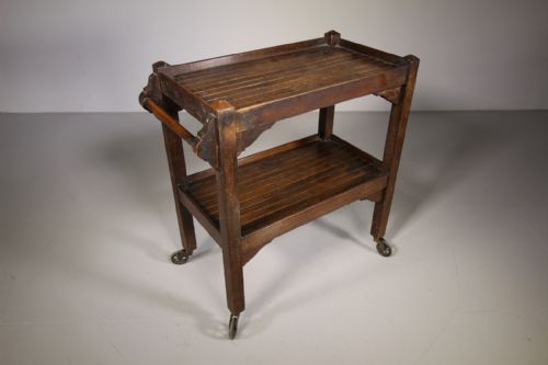 Heals Edwardian Antique Teak Trolley
