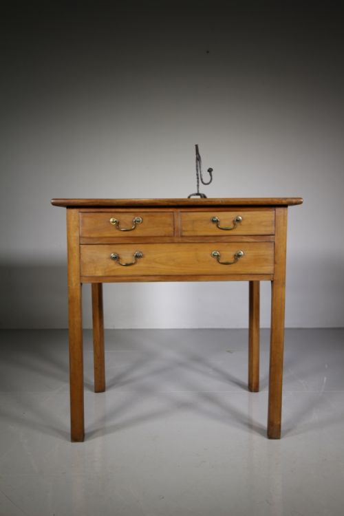 Rare English Early 19th Century Antique Cherry Wood Lowboy Table
