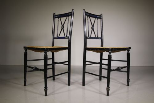 Rare Pair of Heals Antique Chairs in Original Paint