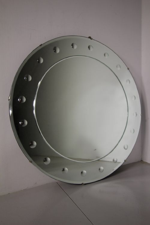 English 1920’S Wall Mirror with Convex Decorations