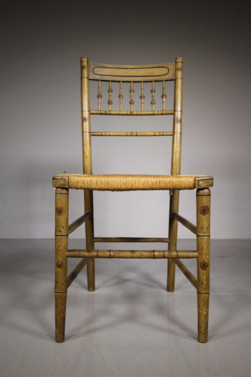 Regency Simulated Bamboo Antique Painted Chair