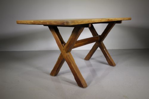 Heals of London 1930’S Oak X Frame Dining Table