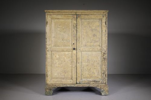 Fabulous Georgian Antique Pine Cupboard in Original Paint