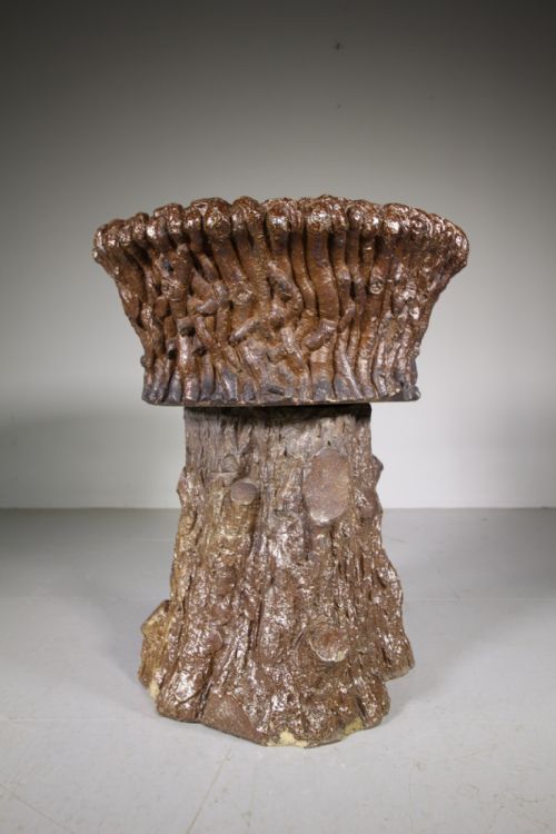 Large 19th Century Antique Rustic Garden Planter on Stand