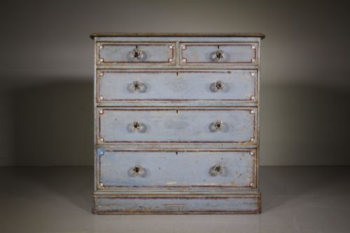 English 19th Century Painted Pine Antique Chest of Drawers
