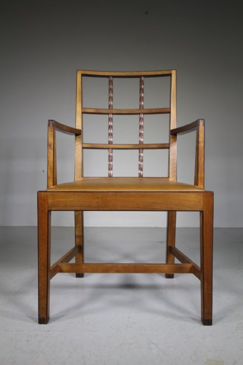 Very Rare Peter Waals 1936 Walnut Carver Dining Chair