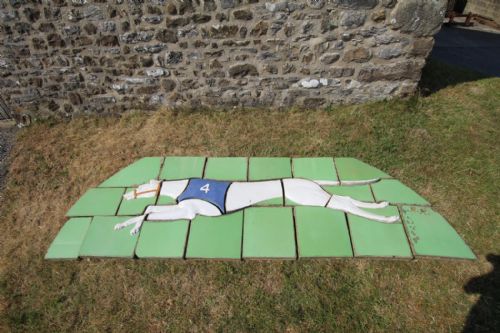 Huge 1920’S Racing Greyhound Terracotta Wall Tiles from Belle Vue Stadium