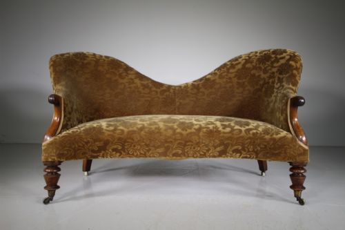 Very Shapely English 19th Century Antique Upholstered Sofa