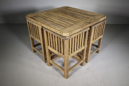 1930’S Heals Teak Garden Dining Table & Chairs