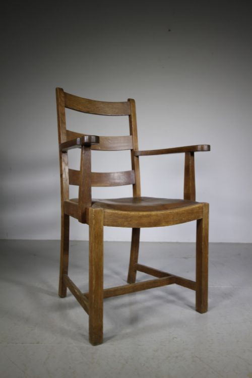 Heals of London Antique Oak Desk Chair – Labelled