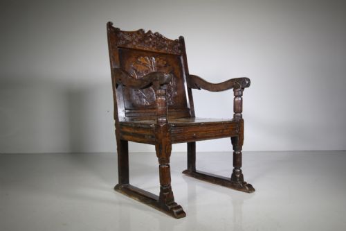 
Rare 17th Century Antique Period Oak Westmoreland Armchair
