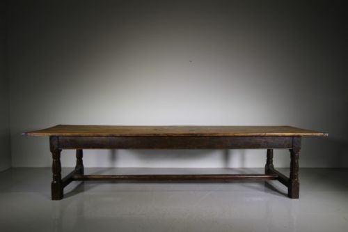 Massive English 19th Century Country House Antique Kitchen Dining Table