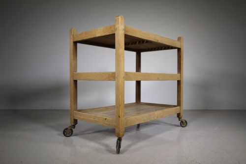 Heals Antique Teak Tiered Drinks Trolley