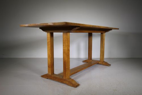 Heals Edwardian Antique Oak Refectory Dining Table – Labelled.