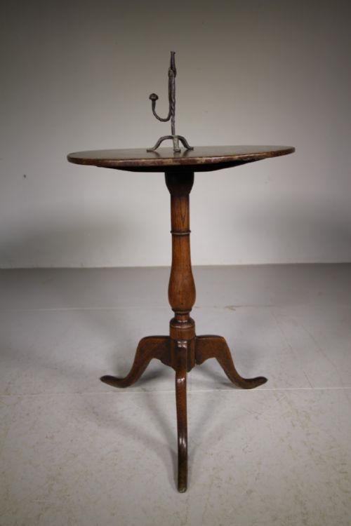 English 18th Century Antique Oak Tripod Side Table