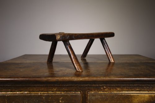 English 18th Century Antique Oak Dresser Stool