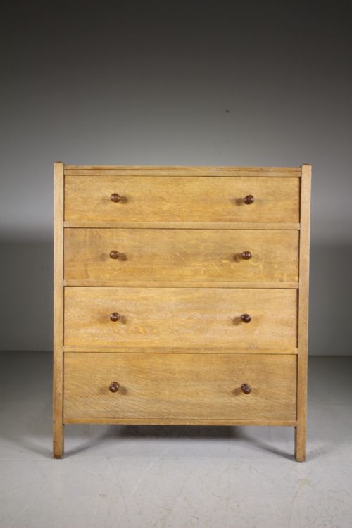 Heals Large Antique Oak Letchworth Chest of Drawers