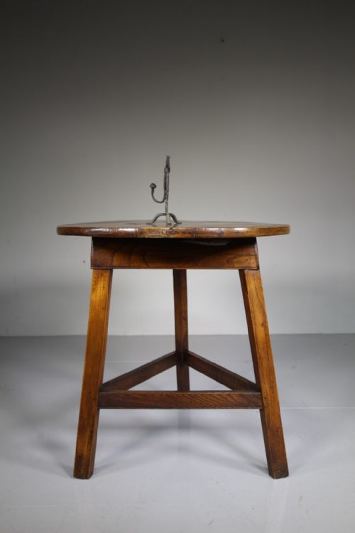 English Early 19th Century Antique Elm Cricket Table