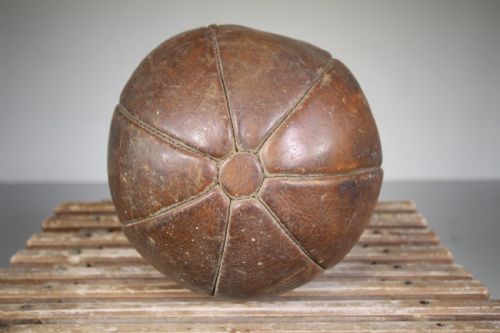 
English Edwardian Antique Leather Medicine Ball