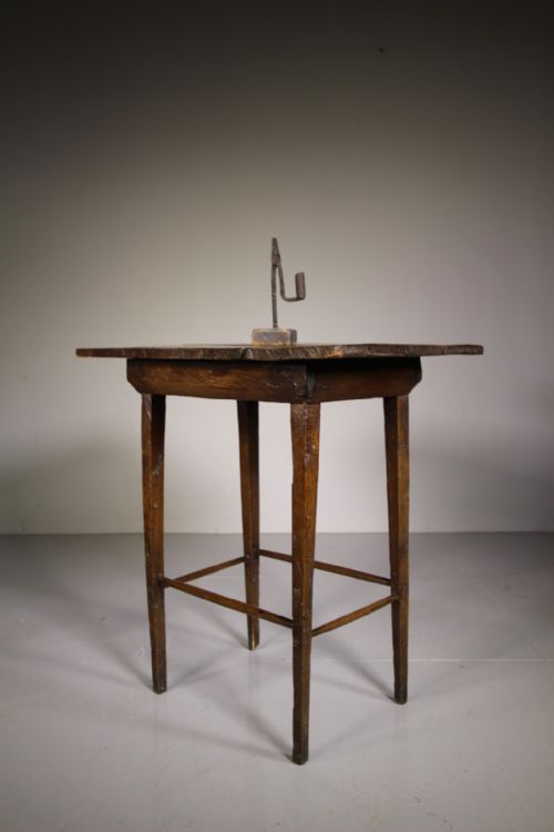 Beautiful Primitive English Antique Oak Side Table