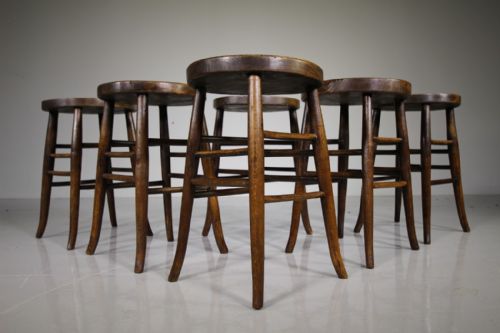 Set of Six English 19th Century Antique Stools