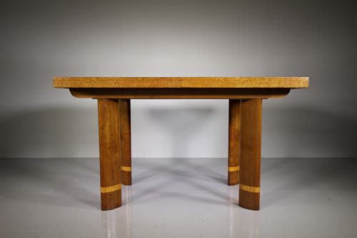Wonderful English 1920’S Art Deco Burr Dining Table