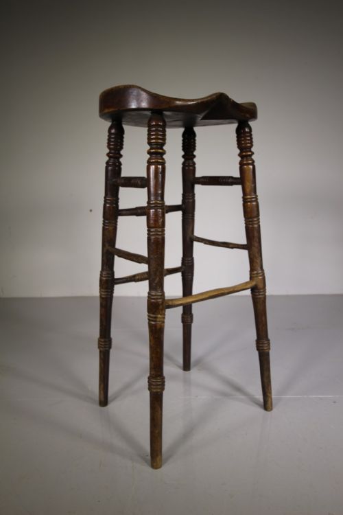Tall English 19th Century Antique Clerk’s Stool
