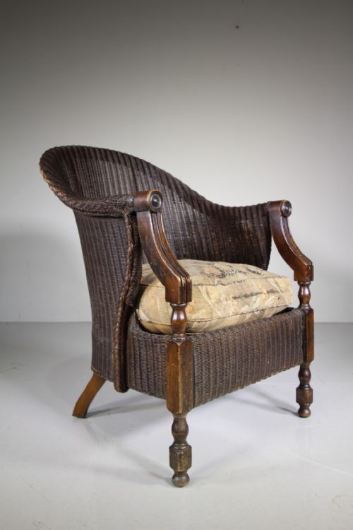 Very Rare Lloyd Loom 1930'S Garden Armchair in Original Finish