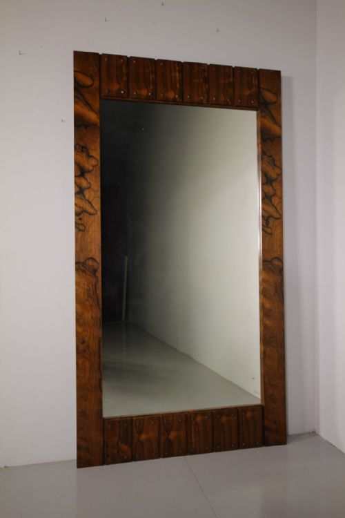 
Large Swedish 1960’S Rosewood Framed Mirror by Ab Glas & Tra