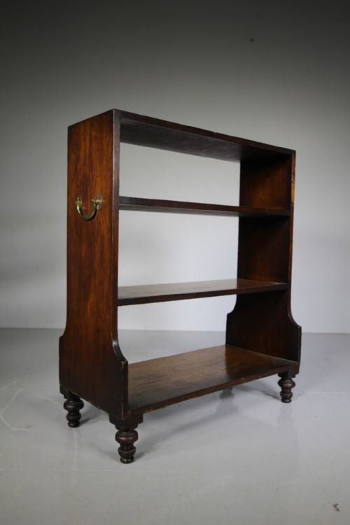 Late Georgian Antique Mahogany Open Bookcase – Double Sided