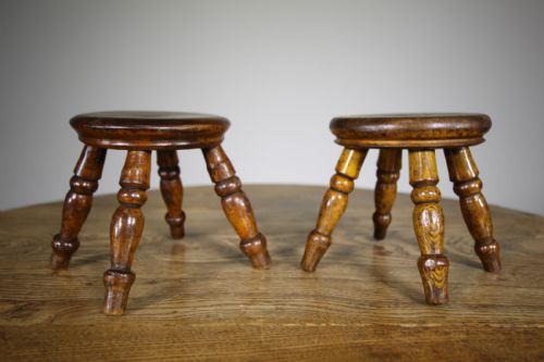 Pair of English Early 19th Century Antique Dresser Stools